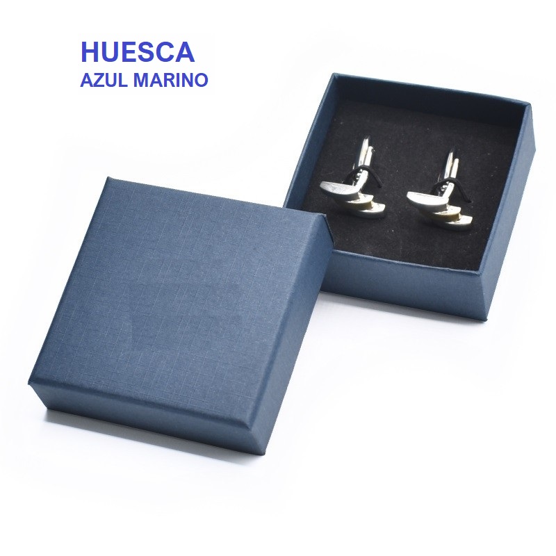 Blue HUESCA box, cufflinks 65x65x29 mm.